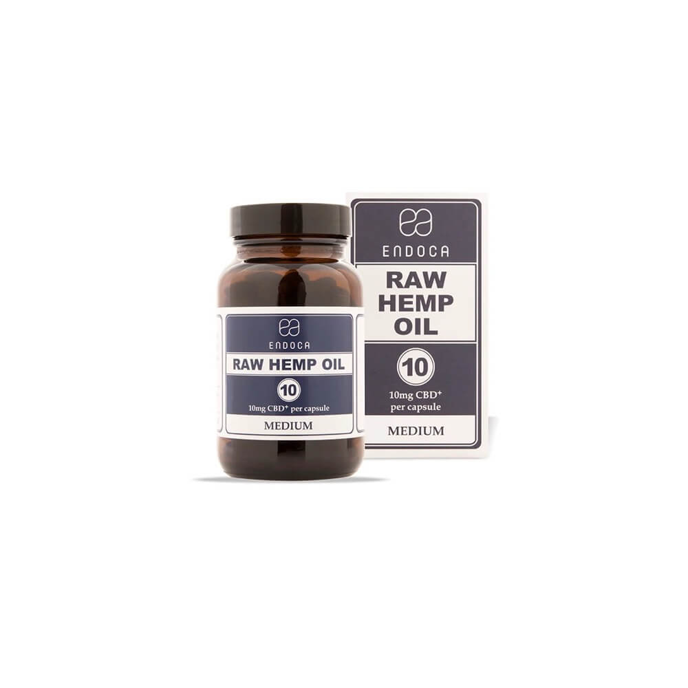 Endoca CBD RAW Κάψουλες (Medium) Ακατέργαστου Ελαίου Κάνναβης 300mg CBD+CBDa – 30 Κάψουλες